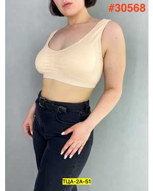 Женский топ с поролоном. Состав : Хлопок, эластан