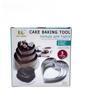 Набор форм для выпечки 3шт сердце из нержавеющей стали