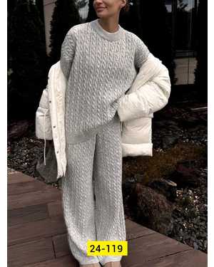 ЖЕНСКИЙ КОСТЮМ ДВОЙКА ТКАНЬ ВЯЗКА