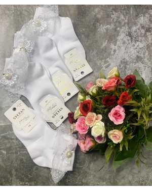 Детские носочки с рюшами и жемчугом упаковка 10пар