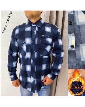 Мужские рубашки (тёплый с начесом) Фабричный Китай БЕЗ ВЫБОРА ЦВЕТА