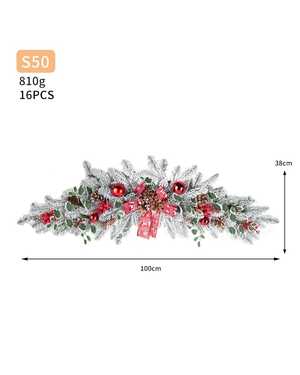 Елочный венок для дома Светящийся от сети Размер 100*38см