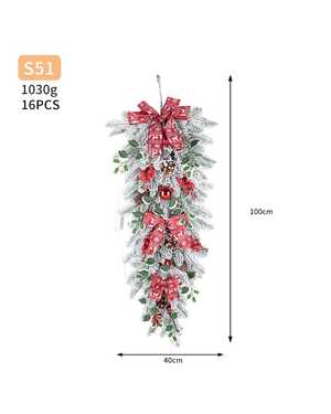 Елочный венок для дома Светящийся от сети Размер 100*40см