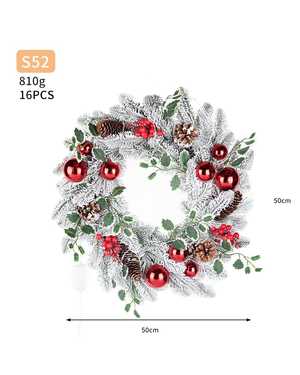 Елочный венок для дома Светящийся от сети Размер 50*50см