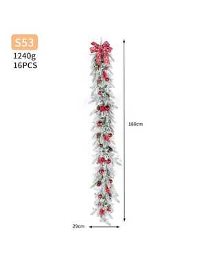 Елочный венок для дома Светящийся от сети Размер 180*29см