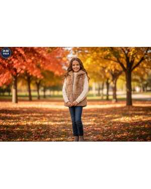 ЖИЛЕТКА ТКАНЬ ИСКУССТВЕННЫЙ МЕХ