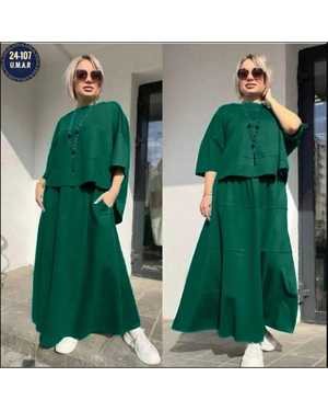 ЖЕНСКИЙ КОСТЮМ ДВОЙКА ТКАНЬ ЛЁН ХБ