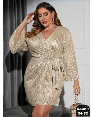 ПЛАТЬЕ ТКАНЬ БЛЕСТЯЩАЯ ТКАНЬ С ПАЙЕТКАМИ, МЯГКАЯ ПОДКЛАДКА