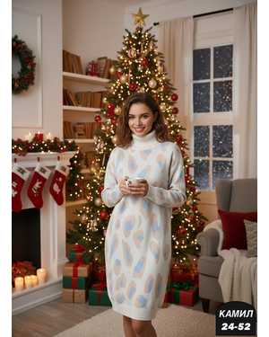 ПЛАТЬЕ ТКАНЬ КАШЕМИР + ШЕРСТЬ ВЯЗАНЫЙ