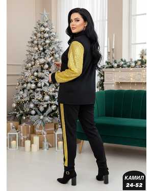 ЖЕНСКИЙ КОСТЮМ ДВОЙКА ТКАНЬ ТРИКОТАЖ + ПОЕТКА