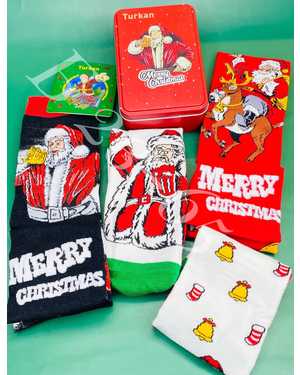 Новогодние мужские хлопковые носки УПАКОВКА 3 ПАРЫ Размер:41-46
