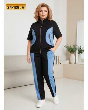 ЖЕНСКИЙ КОСТЮМ ДВОЙКА ТКАНЬ ТРИКОТАЖ + ДЖИНСОВАЯ