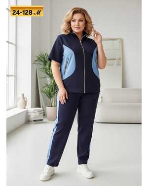 ЖЕНСКИЙ КОСТЮМ ДВОЙКА ТКАНЬ ТРИКОТАЖ + ДЖИНСОВАЯ