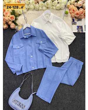 ЖЕНСКИЙ КОСТЮМ ТРОЙКА ТКАНЬ ХЕБЕ ФУТБОЛКА ЛАЙТ