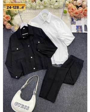 ЖЕНСКИЙ КОСТЮМ ТРОЙКА ТКАНЬ ХЕБЕ ФУТБОЛКА ЛАЙТ