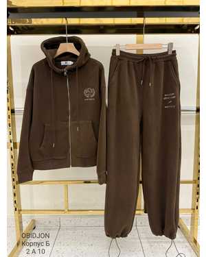 Женский костюм Ткань: Бамбук на велюр Велюровый подклад С начёсом Фабричный Китай