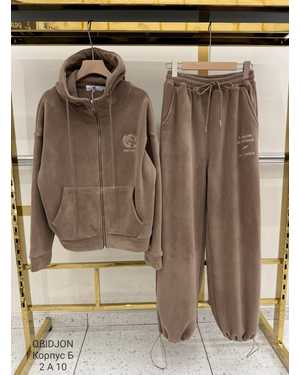 Женский костюм Ткань: Бамбук на велюр Велюровый подклад С начёсом Фабричный Китай