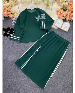 ЖЕНСКИЙ КОСТЮМ ДВОЙКА ТКАНЬ ТРИКОТАЖ ПЛОТНЫЙ