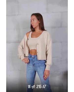 ЖЕНСКИЙ КОСТЮМ ДВОЙКА КАРДИГАН+ТОПИК