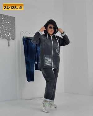 ЖЕНСКИЙ КОСТЮМ ДВОЙКА ТКАНЬ ВАРЁНЫЙ ДЖИНС