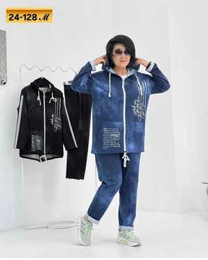 ЖЕНСКИЙ КОСТЮМ ДВОЙКА ТКАНЬ ВАРЁНЫЙ ДЖИНС