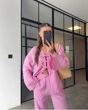 ЖЕНСКИЙ КОСТЮМ ДВОЙКА В РАЗМЕР ТКАНЬ МУСЛИН