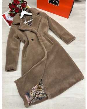 ПАЛЬТО ТКАНЬ ТЕДДИ ПОЛНОСТЬЮ НА ПОДКЛАДКЕ СТЁГАНЫЙ СИНТЕПОН ТЁПЛЫЙ