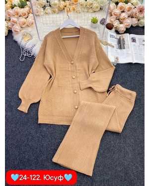 ЖЕНСКИЙ КОСТЮМ ДВОЙКА ТКАНЬ ВЯЗАНИЕ