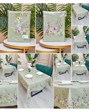 Скатерть лён с вышивкой. Размер 140 на 180 см