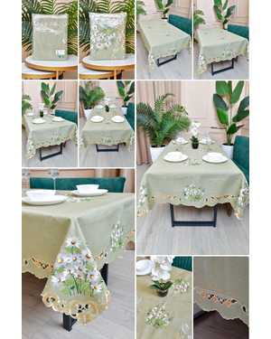 Скатерть лён с вышивкой. Размер 140 на 180 см