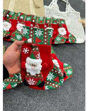 Новогодний сапожок Деда Мороза для подарков и сладостей 