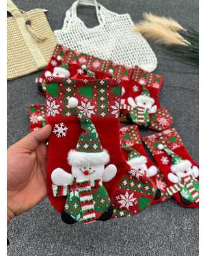 Новогодний сапожок Деда Мороза для подарков и сладостей 