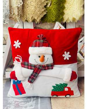 Новогодняя Наволочка велюр На молний Размер 50на50см