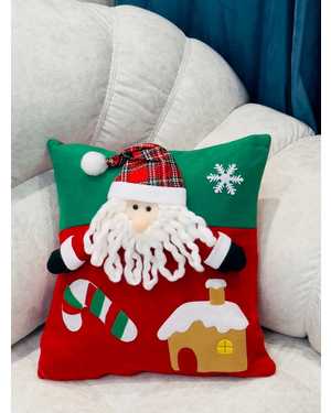 Новогодняя Наволочка велюр На молний Размер 50на50см