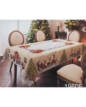 Новогодняя скатерть 100% полиэстер. Размер 110 на 150см