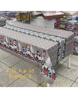 Новогодняя скатерть 100% полиэстер. Размер 110 на 150см