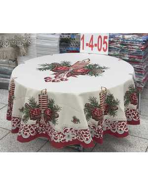 Новогодняя скатерть. Размер 180 круг