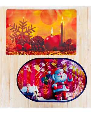 Новогодние сервировочные салфетки на стол Размер 30на45см Упаковка 12 штук без выбора