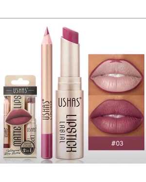 USHAS Устойчивая водонепроницаемая матовая помада 2/1 для губ