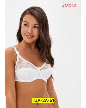Женский Бюстгальтер полу поролон, с косточкой, Нижние чашки на дубляже с хлопком
