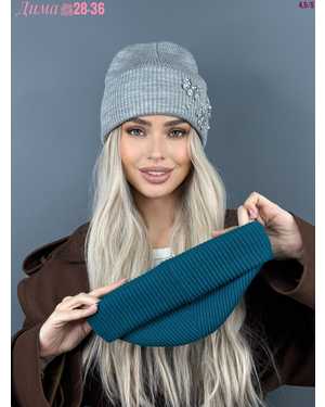 ШАПКА ДВОЙНАЯ ТЕПЛАЯ С КАМНЯМИ ОТ 8 ДО 81 ЛЕТ РАЗМЕР: ОТ 8 ЛЕТ ДО 81 ЛЕТ 70% ШЕРСТЬ, 30% АКРИЛ СЕЗОН ЗИМА