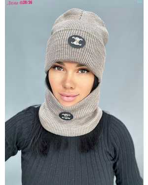 ШАПКА ДВОЙНАЯ + СНУД ОТ 8 ДО 108 ЛЕТ РАЗМЕР: ЕДИНЫЙ 70% ШЕРСТЬ, 30% АКРИЛ СЕЗОН ЗИМА