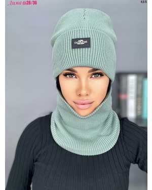 ШАПКА ДВОЙНАЯ + СНУД ОТ 8 ДО 108 ЛЕТ РАЗМЕР: ЕДИНЫЙ 70% ШЕРСТЬ, 30% АКРИЛ СЕЗОН ЗИМА