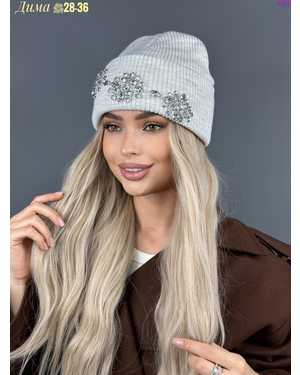 ШАПКА ДВОЙНАЯ ТЕПЛАЯ С КАМНЯМИ ОТ 8 ЛЕТ ДО 81 ЛЕТ РАЗМЕР: ОТ 8 ЛЕТ ДО 81 ЛЕТ 70% ШЕРСТЬ, 30% АКРИЛ СЕЗОН ЗИМА