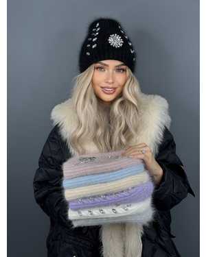 ШАПКА АНГОРА ДВОЙНОЙ ОТ 8 ДО 109 ЛЕТ РАЗМЕР: ЕДИНЫЙ 75 % АНГОРА, 15 % АКРИЛ, 15 % ШЕРСТЬ