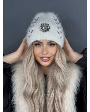 ШАПКА АНГОРА ДВОЙНОЙ ОТ 8 ДО 109 ЛЕТ РАЗМЕР: ЕДИНЫЙ 75 % АНГОРА, 15 % АКРИЛ, 15 % ШЕРСТЬ