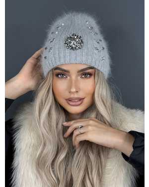 ШАПКА АНГОРА ДВОЙНОЙ ОТ 8 ДО 109 ЛЕТ РАЗМЕР: ЕДИНЫЙ 75 % АНГОРА, 15 % АКРИЛ, 15 % ШЕРСТЬ