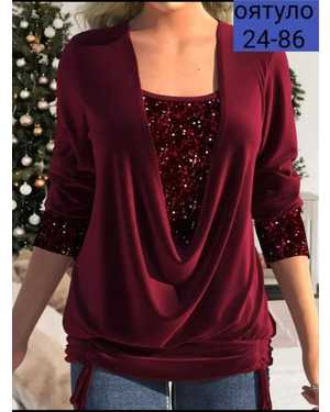 КОФТА ТКАНЬ КРЕП+ПАЙЕТКА