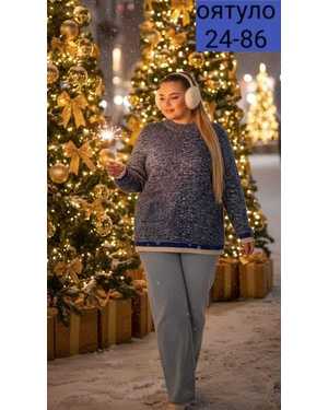 СВИТЕР ТКАНЬ ТЁПЛЫЙ ВЯЗКА