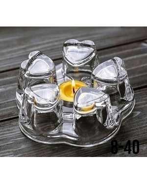 Стеклянная подставка для подогрева чайника свечой